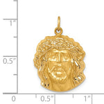 Kép betöltése a galériamegjelenítőbe: 14k Yellow Gold Jesus Christ Face Head Pendant Charm
