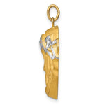 Carregar imagem no visualizador da galeria, 14k Yellow Gold Rhodium Jesus Christ Face Head Pendant Charm
