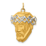 Afbeelding in Gallery-weergave laden, 14k Yellow Gold Rhodium Jesus Christ Face Head Pendant Charm
