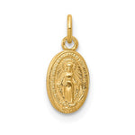 Afbeelding in Gallery-weergave laden, 14k Yellow Gold Blessed Virgin Mary Miraculous Medal Oval Extra Small Pendant Charm
