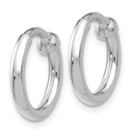 Charger l&#39;image dans la galerie, 14k White Gold Non Pierced Clip On Round Hoop Earrings 13mm x 2mm
