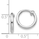 Carica l&#39;immagine nel visualizzatore di Gallery, 14k White Gold Non Pierced Clip On Round Hoop Earrings 13mm x 2mm
