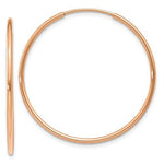 Carregar imagem no visualizador da galeria, 14k Rose Gold Classic Endless Round Hoop Earrings 29mm x 1.25mm
