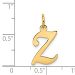 Kép betöltése a galériamegjelenítőbe: 14K Yellow Gold Initial Letter Z Cursive Script Alphabet Pendant Charm
