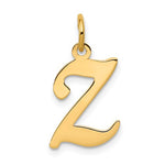 画像をギャラリービューアに読み込む, 14K Yellow Gold Initial Letter Z Cursive Script Alphabet Pendant Charm
