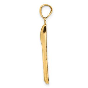 14k Yellow Gold Wishbone Pendant Charm