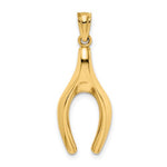 Cargar imagen en el visor de la galería, 14k Yellow Gold Wishbone Pendant Charm
